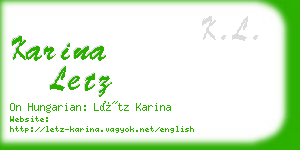 karina letz business card